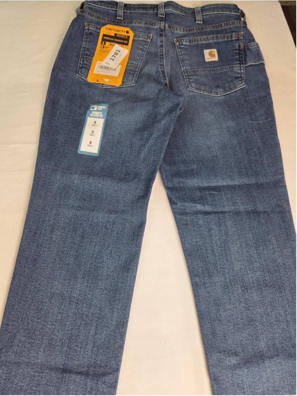 Carhartt Women’s Rugged Flex Relaxed Fit Jeans Size 0 Short Blue NWT New #1781
